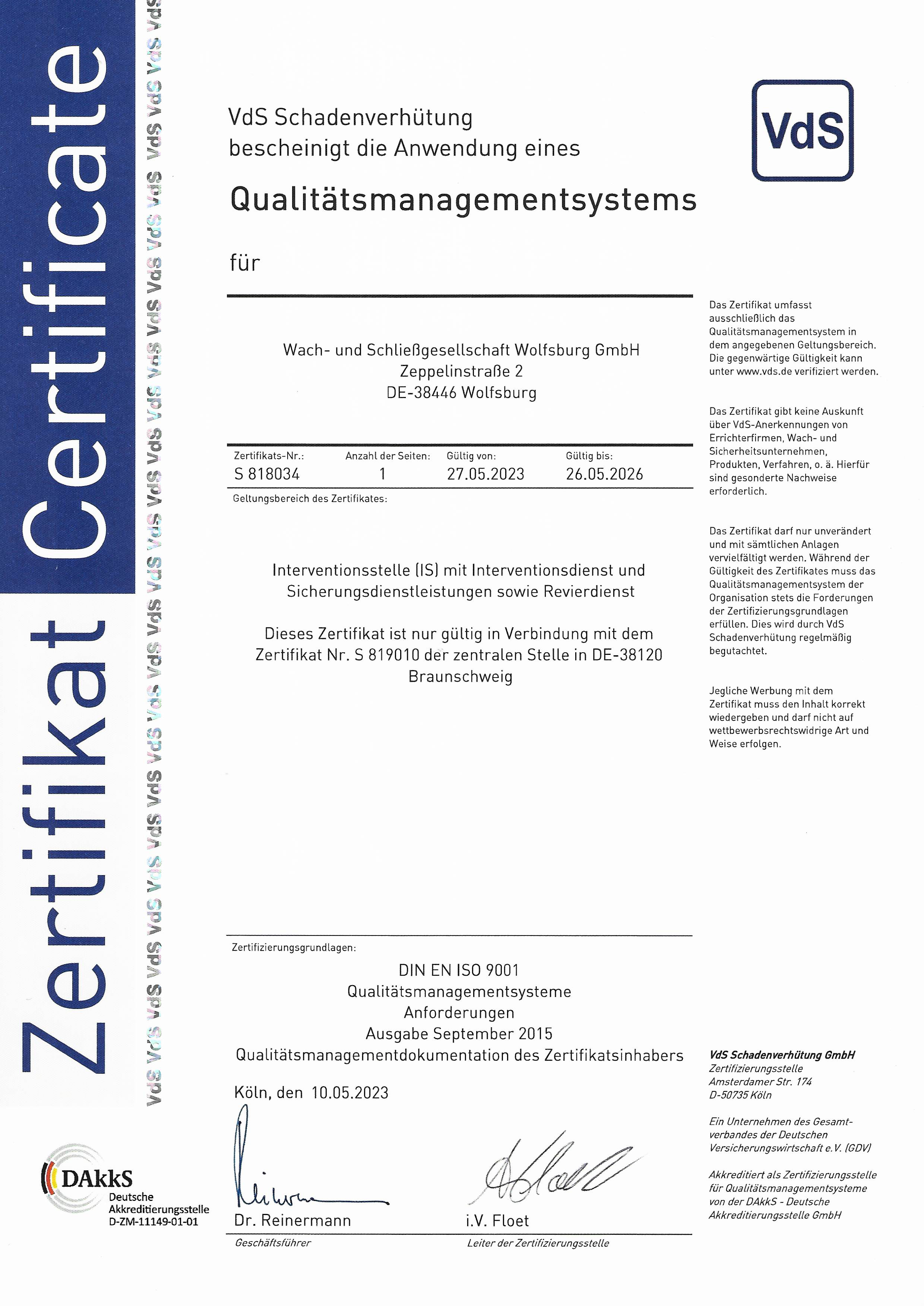 ISO 9001-Zertifizierung